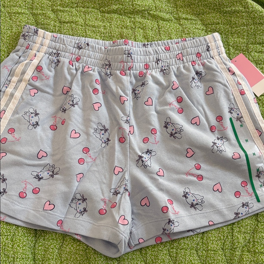 Halogen Blue Pajama Bottoms with Pink Hearts